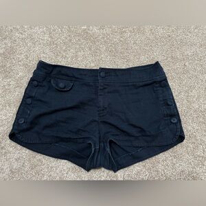 Pins & Needles (Urban Outfitters) Mid - Rise Navy Button-Accent Knit Shorts